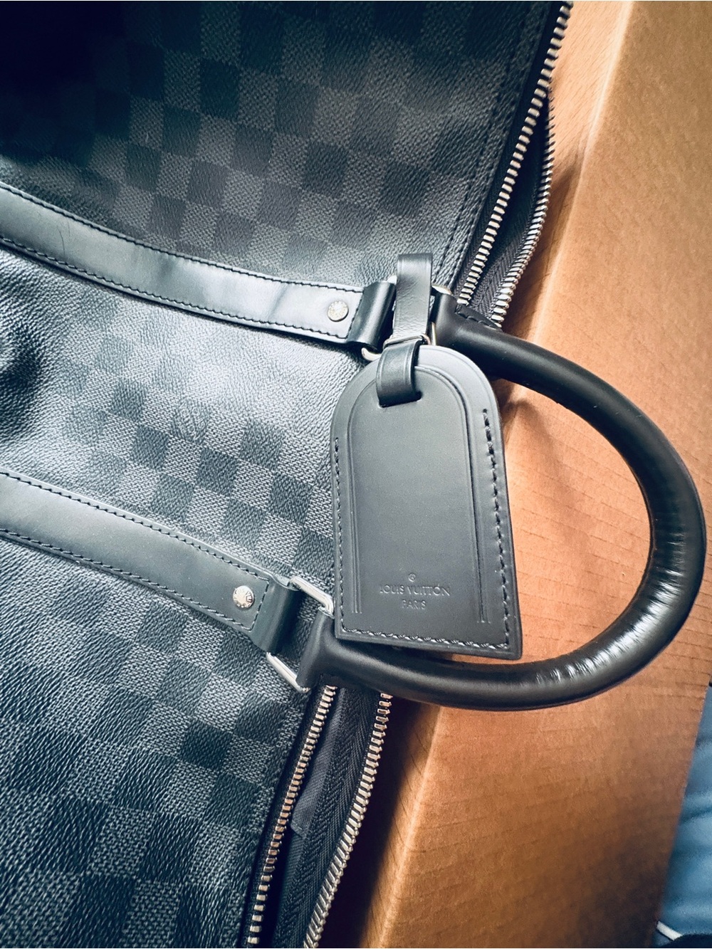 Authentic Louis Vuitton Black / Gray Travel Duffle Bag - Picture 4 of 15